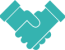 handshake icon in teal handshake icon in teal