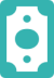 dollar bill icon in teal dollar bill icon in teal